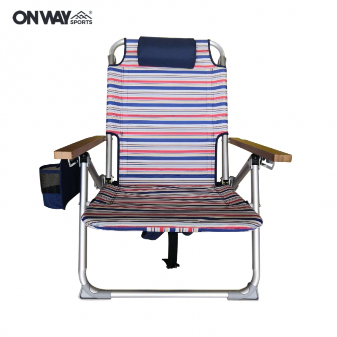OW-57L OnwaySports Backback Foldable 5-Position Lay Flat Folding Beach Chair 