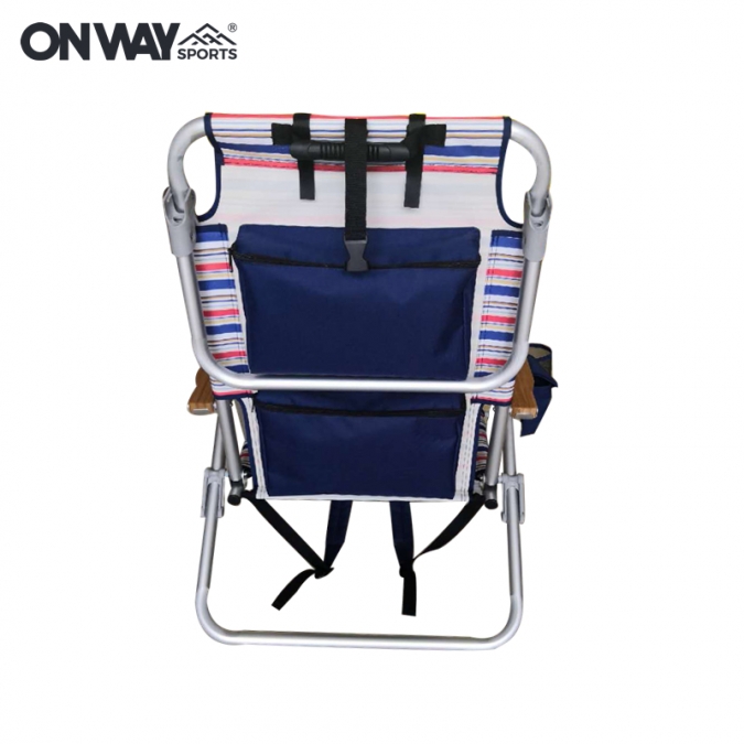 OW-57L OnwaySports Backback Foldable 5-Position Lay Flat Folding Beach Chair 