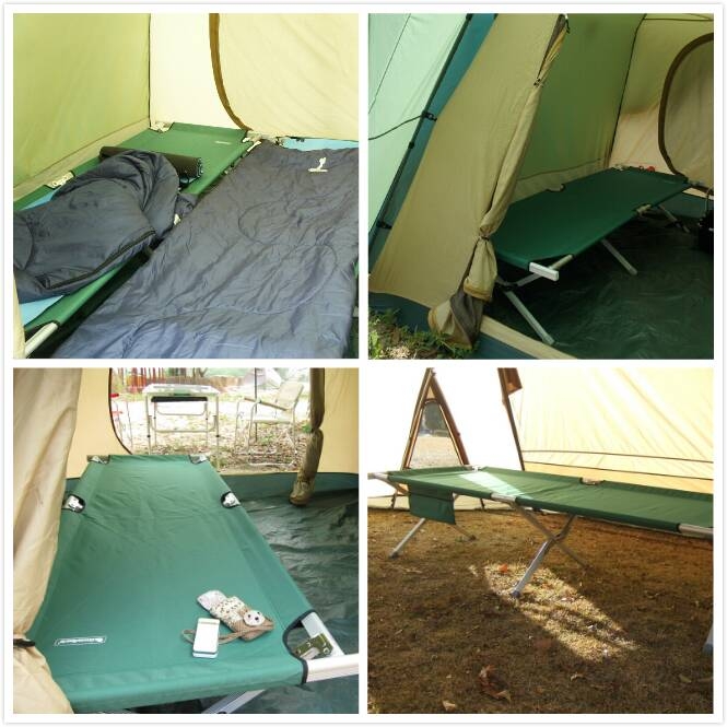lit de camping pliant portable en aluminium solide 250kgs ow-193 