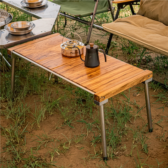 wood camping table